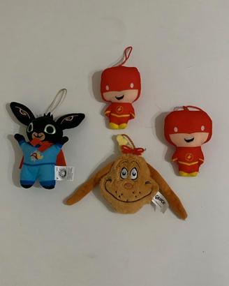 Lotto 4 portachiavi peluche