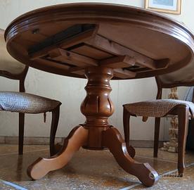 tavolo rotondo di vero legno