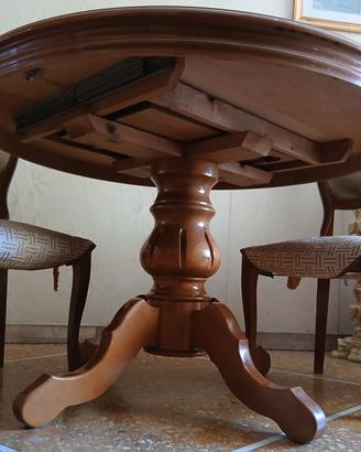 tavolo rotondo di vero legno