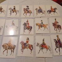 16 cartoline con uniformi militari