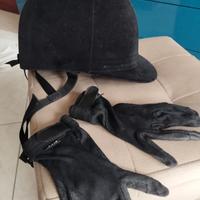 Cap da equitazione + guanti 