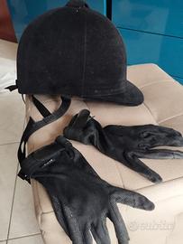 Cap da equitazione + guanti 