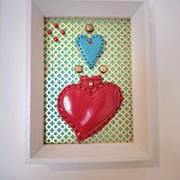 Cuore Sacro Napoletano Scultura in Ceramica unico