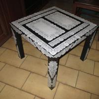 Tavolino da salotto dec. a decoupage stile etnico