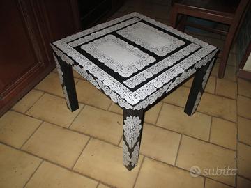 Tavolino da salotto dec. a decoupage stile etnico