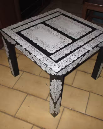 Tavolino da salotto dec. a decoupage stile etnico