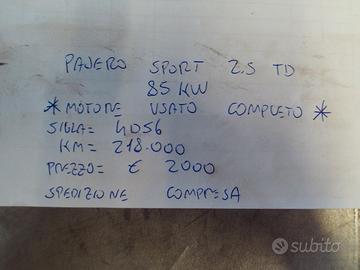 Motore pajero sport 2.5 td 4d56