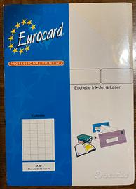 Eurocard etichette adesive￼bianche 24x52mm Eur0096