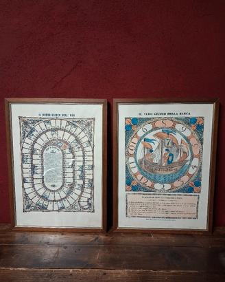 Coppia Stampe Vintage - giochi da tavolo