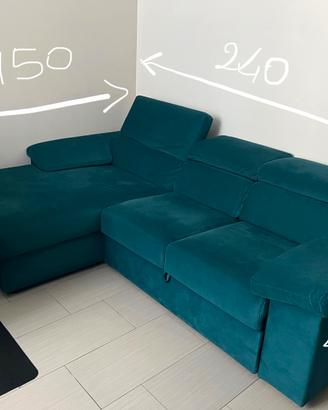 Divano angolare con penisola + letto estraibile