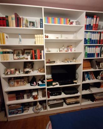 libreria,  fatta da falegname, legno bianco