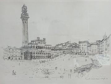 Stampa vintage Siena 1959 firmata Maffei