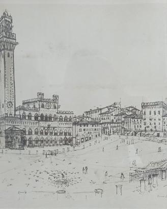 Stampa vintage Siena 1959 firmata Maffei
