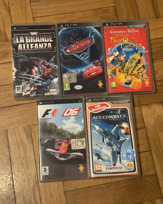 Lotto 5 Giochi PSP- Marvel, Ace Combat X