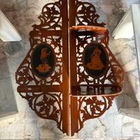 Antica mensola pieghevole intarsiato sorrentino