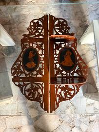 Antica mensola pieghevole intarsiato sorrentino