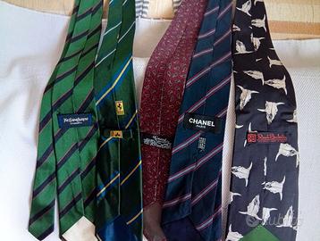 Loto 5 cravate in seta grandi firme