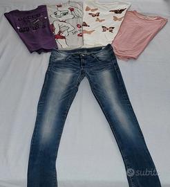 BLOCCO t-shirt e jeans ragazza 13/14 anni