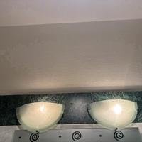 2 lampade applique in vetro fumé dettagli argento