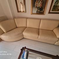 Divano letto in vera pelle