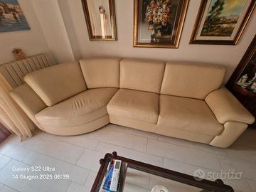 Divano letto in vera pelle