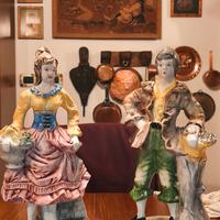 Coppia Di grandi statuine di Porcellana Bisquit H 