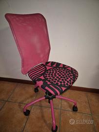 Coppia sedie scrivania IKEA girevoli rosa