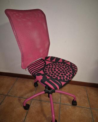 Coppia sedie scrivania IKEA girevoli rosa