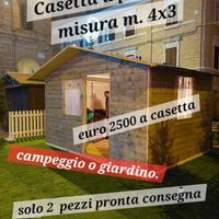 Casetta misura m. 4x3, per campeggio o giardino 