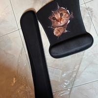 Tappetino mouse gatto e poggiapolsi tastiera