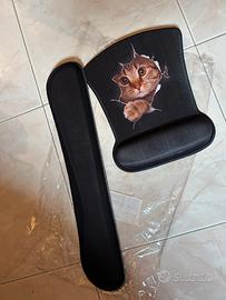 Tappetino mouse gatto e poggiapolsi tastiera