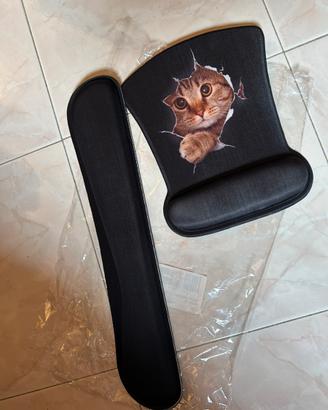 Tappetino mouse gatto e poggiapolsi tastiera