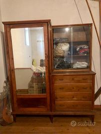 ARMADIO NOCE ANNI 50 LEGNO MASSICCIO