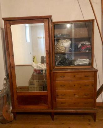 ARMADIO NOCE ANNI 50 LEGNO MASSICCIO