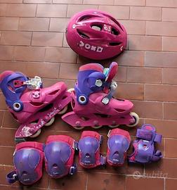 Pattini bambina Decathlon taglia XS con casco