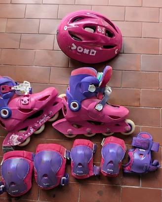 Pattini bambina Decathlon taglia XS con casco