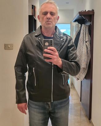 Giubbotto tipo chiodo uomo in ecopelle – Taglia L