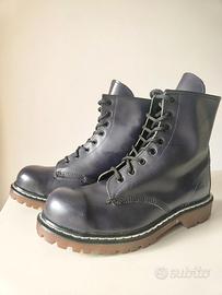 Anfibi Militari Vintage Pelle Nera Viola N. 41