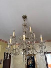 Lampadario vintage in vetro di murano- 6 luci