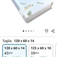 Materasso lettino per bambini 120x60x14