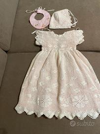 Corredo battesimo artigianale uncinetto 1984