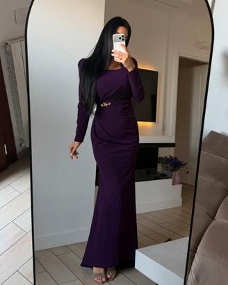 Abito lungo colore viola nuovo S