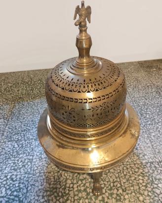 Braciere vintage da arredo in ottone