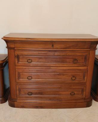 Cassettone + 2 comodini legno massello 