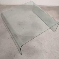 Tavolo basso in cristallo anni 70, design FIAM