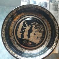 Piatto greco fatto mano decorato oro 24K