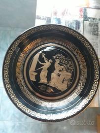 Piatto greco fatto mano decorato oro 24K