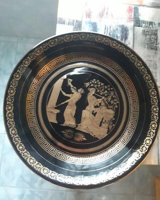 Piatto greco fatto mano decorato oro 24K
