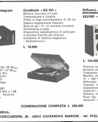 Impianto Hi-Fi Vintage Technics SL-2000 + Kelind