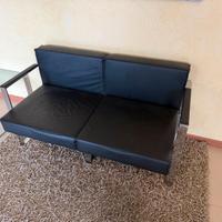 Divanetto ufficio 2 posti nero eco pelle